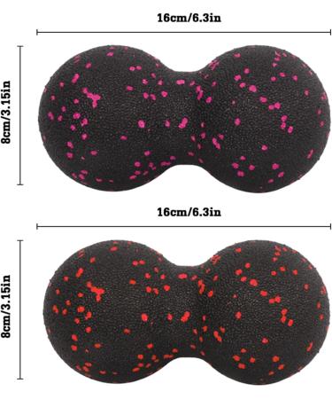 2-Pack Peanut Massage Balls for Muscle Relief & Fascia Stretching - Red Black Pink White Blue - Buy Online on GoSupps.com