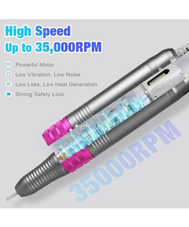 Buy Upgraded Professional Nail Miller 35000 RPM - Electric Nail File Set for Gel & Acrylic Nails - Complete Manicure Pedicure Kit with Ceramic Bits - Safe for Beginners - International Shipping - Buy Online on GoSupps.com