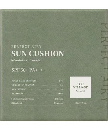  VILLAGE 11 FACTORY PERFECT AIRY SUN CUSHION SPF 50 (14g) Korean Skin Care - Pillow with Sun Protection - Protects Against UV Radiation - Ultimate Sun Protection with Natural Shine - Buy Online on GoSupps.com