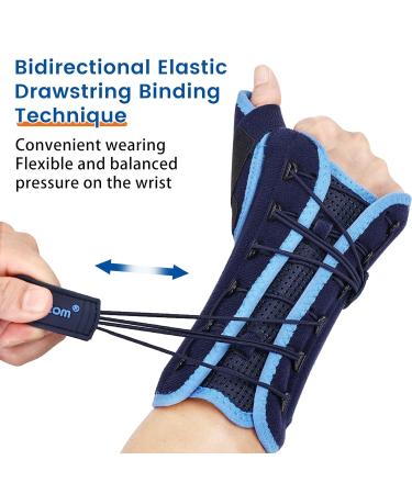Willcom Thumb Wristwear with Metal Rail Stabilizer - Compression Support for Carpal Tunnel Tendinitis & Arthritis | Sports Protection for Women (Right Hand L) - Double Train Tape Version - Buy Online on GoSupps.com
