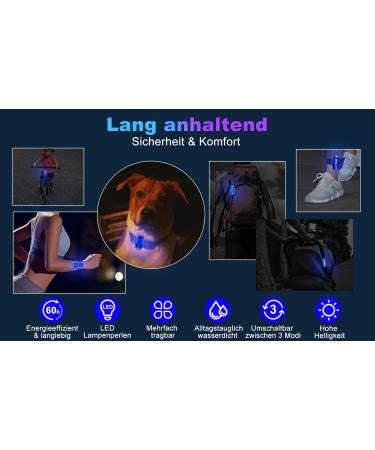 Lebexy LED Bline Light Set - 2 Safety Lights for Kids' School Bags Strollers Cycling & Camping | 3 Light Modes | Ideal Warning Lamp - Blue - Buy Online on GoSupps.com