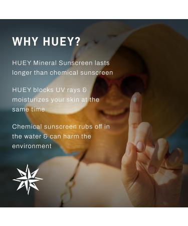 HUEY Daily Mineral Face Sunscreen SPF 40 - Moisturizer for All Skin Tones Zinc Oxide Travel Size Unscented Sensitive Skin Protection - Buy Online on GoSupps.com