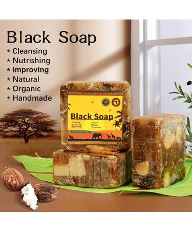 Black Soap - Skin Clean Soap Bar - Face Cleanser Black Soap - Oil Cleansing Washing Moisture Hydrate - Organic Improve Tone Dullness Reduce Dryness Refresh - Enhance Elasticity Shrink Pore Antioxidant - Buy Online on GoSupps.com