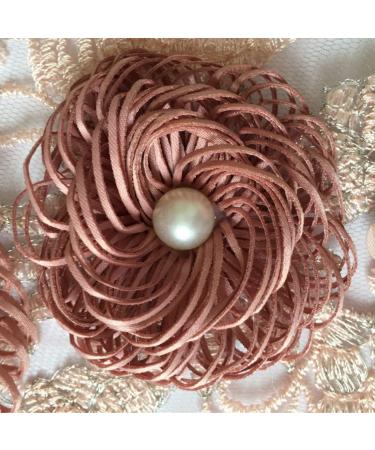 3D Beaded Pearl Flower Lace Applique | Floral Embroidered Patch for Wedding Dress | Handmade Sewing Tool - Buy Online on GoSupps.com