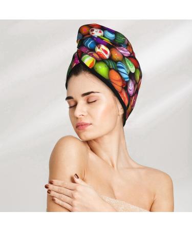 Hair Towel Wrap - Fast Drying Hair Turban with Button | Perfect for Quick Hair Drying - Easter Eggs2 - Buy Online on GoSupps.com