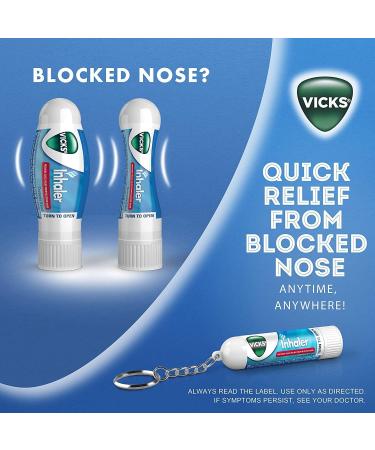 KRUM Vicks Inhaler Portable Nasal Inhaler Non-Medicated Soothing Vapors to Breathe Easy Menthol Scent 2 Inhalers - Buy Online on GoSupps.com