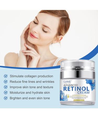 Retinol Cream for Face with 2.5% Retinol & Hyaluronic Acid Natural Anti Aging & Wrinkle Day & Night Face Cream for Women and Men Brighten Hydrate and Plump Skin for All Skin Types - Buy Online on GoSupps.com