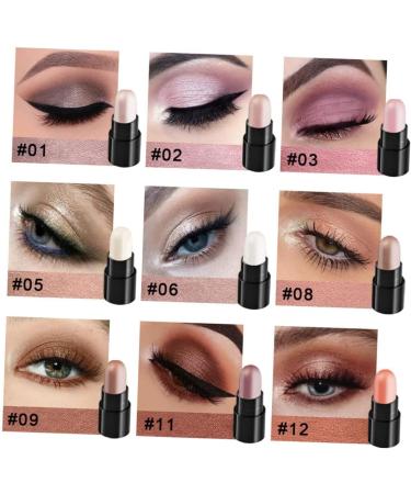 BELLIFFY 12pcs 12 Shadow Box Highlight Kit Eyeshadow Stick Pen Glitter Colored Pencils Plastic - Buy Online on GoSupps.com