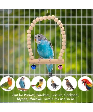 Vegena 8 Set Bird Toys - Colorful Wooden Ladders & Accessories for Budgies Parrots and Cockatoos - Ideal Bird Cage Playtime - Buy Online on GoSupps.com