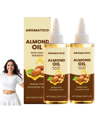 Huile d'amande pour les cheveux et la peau hydratant naturel pour le visage le corps et les ongles huile hydratante pour peaux s ches anti- ge et massage corporel non grasse (2pcs)