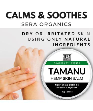 Tamanu and Hemp Cream All-Natural Skin Balm with Tamanu Oil for Itchy Dry Skin Suitable for Eczema Psoriasis and Dermatitis (30g) Handcrafted in the UK | Sera Organics - Buy Online on GoSupps.com