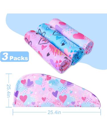 Unicorn Castle 3 Pack Microfiber Hair Towel Turbans for Girls - Quick Dry Hair Wrap for Long Curly Hair - Buy Online on GoSupps.com