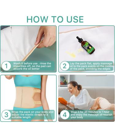 Organic Castor Oil Pack Kit for Liver Support Washable Rigid Packs with Adjustable Strap & Castor Oil Included Khaiki Beige - Buy Online on GoSupps.com