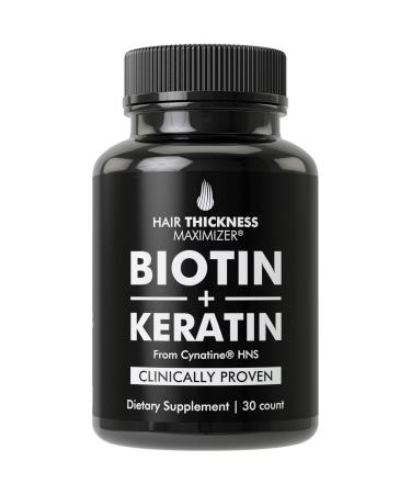 Keratin Hair Treatment Supplement + Biotin 10000mcg. Vegan Hair Growth Vitamins with Clinically Proven Cynatine Keratin 10000 mcg B7. Hair Loss Pills for Men and Women