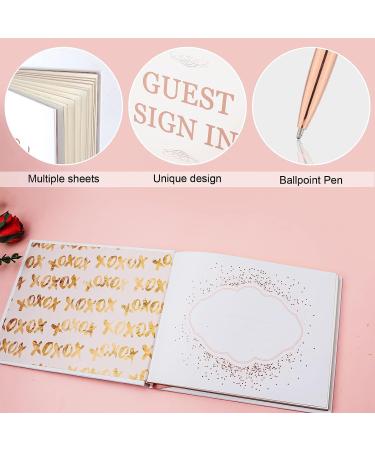 3pcs Wedding Guest Book Set White Wedding Memory Book Wedding Registry Guestbook with Pen and Hard Cover Cherished Modern Script Wedding Book Blank Pages for for Wedding Baby Shower Birthday - Buy Online on GoSupps.com