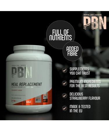  Premium Body Nutrition PBN Premium Body Nutrition Strawberry Meal Replacement 2.4 kg New Improved Flavour - Buy Online on GoSupps.com
