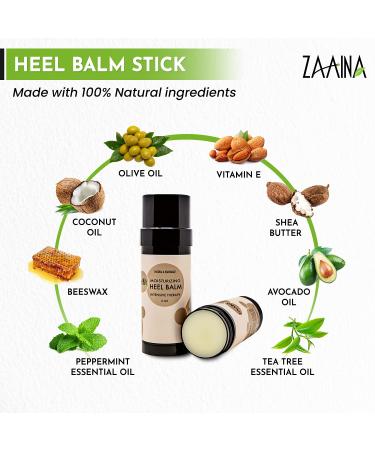 Heel Balm Stick 100% Natural | Miracle Foot Cream for Fast Relief | Intensive Moisturizing Foot Care Therapy | For Dry Cracked Heels & More | 2 Ounce by ZAAINA - Buy Online on GoSupps.com