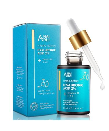 Hyaluronic Acid Serum for Skin 2% with Vitamin B5 C& E - Intense Hydration + Moisturizer Plumps & Increase Firmness Non-greasy Paraben-free - 1. Fl Oz - Buy Online on GoSupps.com