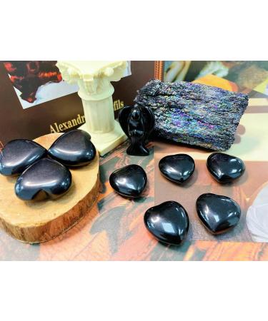 Xiannvxi 5pcs Obsidian Heart Stones - Natural Healing Crystals for Love Meditation & Reiki - Pocket Gemstones - Buy Online on GoSupps.com