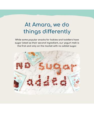 Amara Yogurt Melts Carrot Raspberry | Healthy Snacks for Baby and Toddlers | Gluten Free & Plant Based | Organic Fruit | 6 Pouches - Buy Online on GoSupps.com