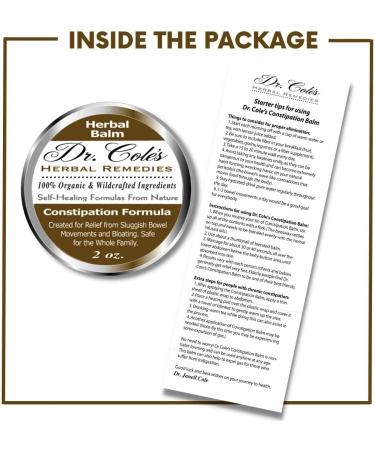Dr. Cole s Organic Herbal Constipation Balm External Ointment for Comfort & Ease 100% Organic & Wildcrafted Ingredients Safe for All Ages & Pets Metal Twist-Off Jar 2 oz - Buy Online on GoSupps.com