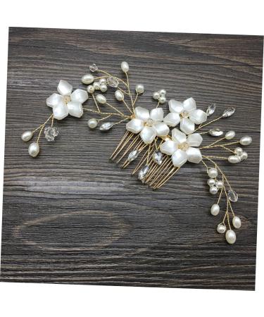 Angoily Wedding Hair Accessories Bridal Hair Comb Flower Hair Comb Bridal Hair Accessories Jeweled Hair Combs Veil Hair Comb Wedding Hairpieces Tiara Rhinestone Bride Pearl - Buy Online on GoSupps.com