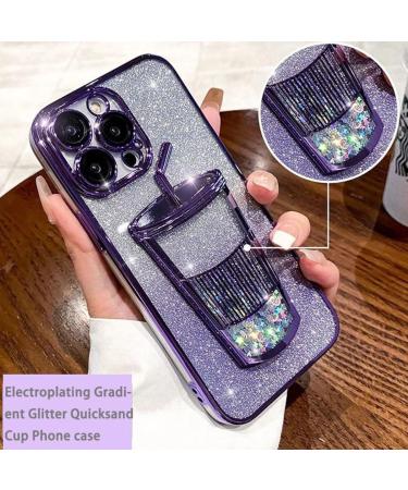 AQWAL Gradient Glitter Quicksand Milk Tea For Iphone Case Three-Dimensional Milk Tea Cup Shape 3d Three-Dimensional Phone Case For Iphone 12 13 14 15promax (For iPhone13pro Gold-A) For iPhone13pro Gold-A - Buy Online on GoSupps.com