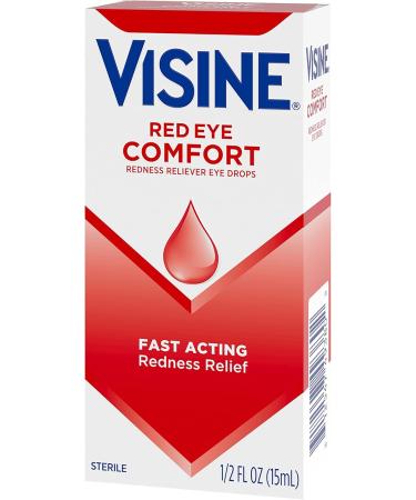 Visine Red Eye Comfort - Fast Redness Relief Eye Drops | Tetrahydrozoline HCl | 0.5 fl. oz (Pack of 2) | International Shipping - Buy Online on GoSupps.com
