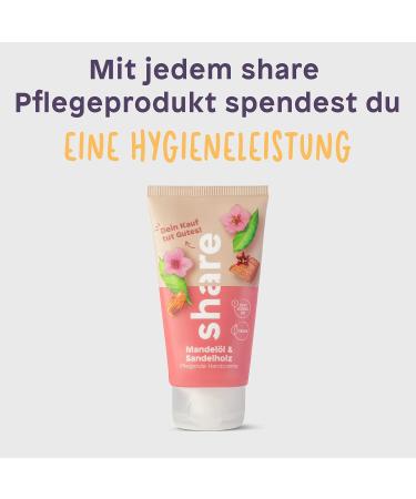 Buy Vegan Hand Cream with Almond Oil & Sandalwood 75ml - Supports Hygiene Donations | Ideal for Normal & Sensitive Skin - Buy Online on GoSupps.com