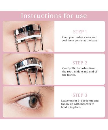 Bling Rhinestone Eyelash Curlers - Stainless Steel Silicone Curved Design for All Eye Shapes Long Lasting & Perfect for Daily Makeup (Pink - Buy Online on GoSupps.com