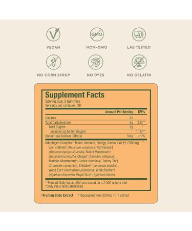 Plant People WonderDay Mushroom Gummies | Daily Multi Support for Whole Body Balance | Mood & Energy Boost | Immune & Gut Health | Natural & Organic Vegan Non-GMO | 60 Count - Buy Online on GoSupps.com