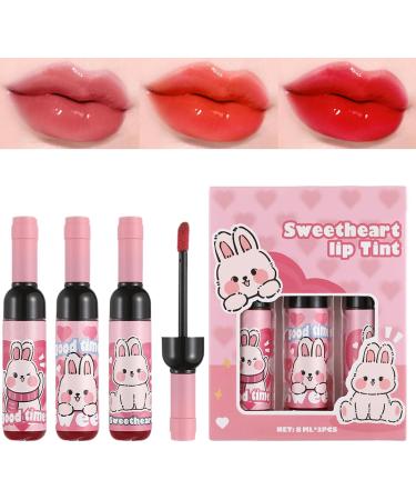 Lives Wine Bottle Shaped Tinted Lip Gloss 3 Pieces Long Lasting Moisturizing Tint Beauty Product for Valentines Day Christmas Mothers Day - Buy Online on GoSupps.com