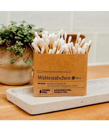 Buy Hydrophil Sustainable Bamboo Cotton Swabs - 100% Biodegradable & Vegan - Eco-Friendly Pack of 100 - Buy Online on GoSupps.com