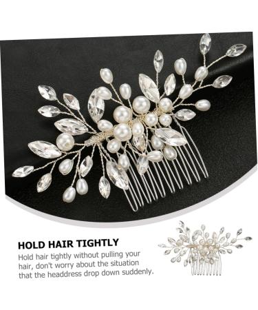 Ipetboom Bridal Headwear Hair Side Comb Wedding Hair Pin Bridal Hairpiece Decorative Hair Comb Wedding Bridal Headdress Wedding Hair Clip The Flowers White Metal Accessories Bride - Buy Online on GoSupps.com