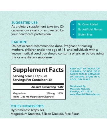 Magnesium Glycinate Supplement Gentle on Stomach Supports Nerve Muscle & Sleep Health 2 Capsules Daily 60 Capsules - Buy Online on GoSupps.com