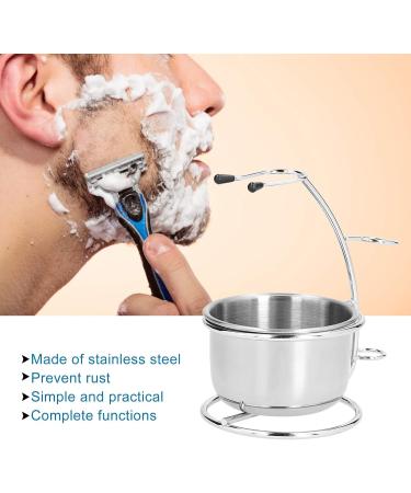 Premium Stainless Steel Shaving Stand & Bowl Set - Soap Razor Brush Holder | International Shipping Available - Buy Online on GoSupps.com