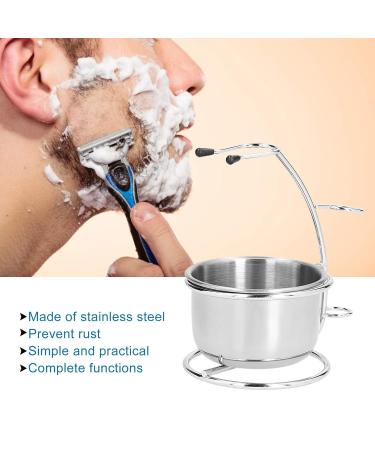 NATUDOCO Stainless Steel Razor Cup & Keeper Set | Shaving Brush Holder & Soap Bowl for Men | Durable Metal Shaving Accessories - Buy Online on GoSupps.com