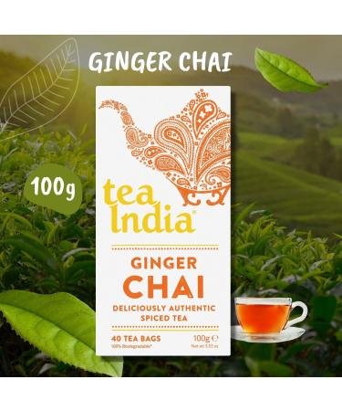 Tea India Chai Pick N Mix - Choose From 3 Flavours | Ginger-Chai Masala-Chai and Cardamom-Chai | Authentic Spiced-Tea Pack of 3 (Each 40 Teabags 100g) - Buy Online on GoSupps.com