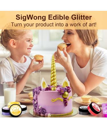 Edible Glitter for Drinks - 15g Lustre Dust Edible Sprinkles Paint for Desserts Cake Decorations Food Colouring Powder Paint for Chocolate Strawberries Drinks-Black - Buy Online on GoSupps.com