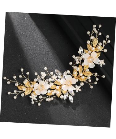 Housoutil Rhinestone Pearl Hair Comb Floral Hair Clip Hair Jewels for Women Floral Headpiece Wedding Hair Clips Rhinestone Headpiece for Women French Combs The Side Bride White Accessories - Buy Online on GoSupps.com