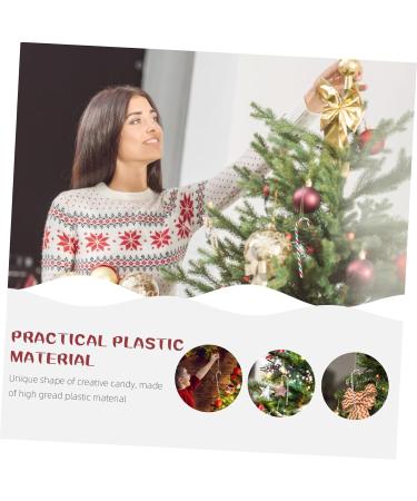 HOLIDYOYO 30pcs Simulated Candy Cane Holiday Candy Cane Christmas Party Favors Christmas Candy Props Plastic White Green Red 15X4cm - Buy Online on GoSupps.com