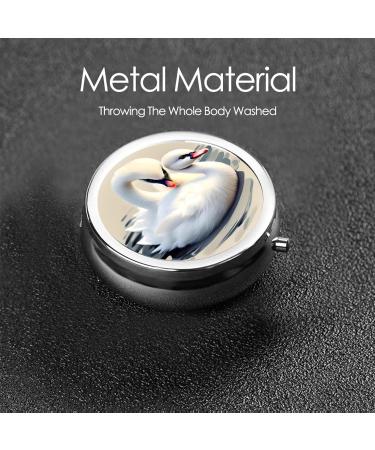 Shop Cute Swan Round Pill Box - 3 Compartment Travel Organizer | Portable Pill Storage - Buy Online on GoSupps.com
