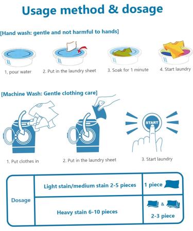 Washing Detergent Sheet Stain Removal Laundry Detergent Sheet Strip Laundry Soap Sheet for Home Travel 270PCS Home Kitchen Tools - Buy Online on GoSupps.com