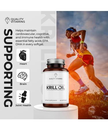 QUALITY VITAMINS - Krill Oil 1000mg Omega - 3 Fatty Acids EPA DHA Fish & Cod Liver Oil 60 Softgels Dietary Supplements - Buy Online on GoSupps.com