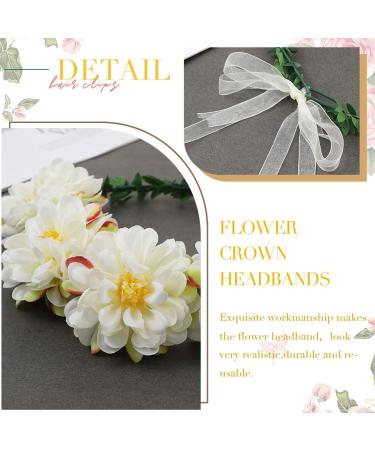 Zoestar Light Up Flower Headband Bridal Crown Headbands LED Floral Wreath Headpiece Luminous Festival Party Hair Accessories for Women and Girls (White) - Buy Online on GoSupps.com