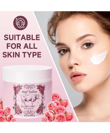 Outccogo Whipped Beef Tallow for Skin Beef Tallow for Face Rose Face Moisturizer 5.3 OZ Extra Size Rose Scent Whipped Natural Tallow Blam Grass Fed Tallow Cream Moisturizer Body Lotion 5.3 Ounce (Pack of 1) - Buy Online on GoSupps.com