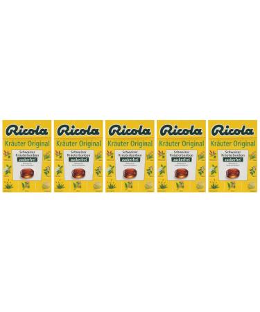 Ricola Herbal Original Sugar-Free Lozenges - Pack of 5 (5 x 50g) - International Shipping Available - Buy Online on GoSupps.com