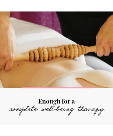 Tuuli Accessories Anti-Cellulite Massage Roller - Wooden Maderotherapy Massager with Handle | 40 cm - Improve Skin Texture & Reduce Cellulite - Buy Online on GoSupps.com