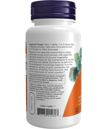 NOW Potassium Gluconate 99mg - Easier to Swallow Essential Mineral - 100 Tablets - Buy Online on GoSupps.com