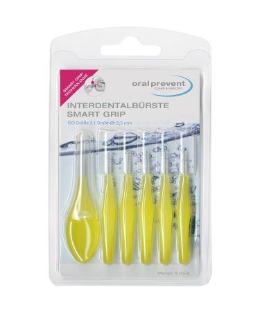 Oral Prevent Interdental Brushes Smart Grip 0.50 mm yellow pack of 2 (2 x 6 pieces)